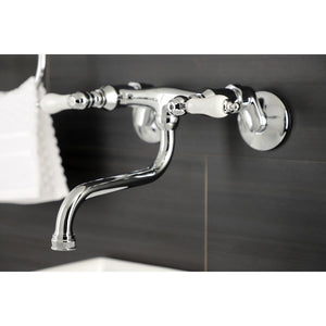 Kingston KS516C Two-Handle 2-Hole Wall Mount Bathroom Faucet, Polished Chrome