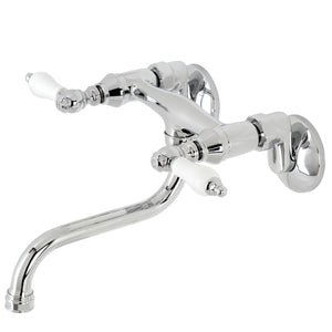Kingston KS516C Two-Handle 2-Hole Wall Mount Bathroom Faucet, Polished Chrome
