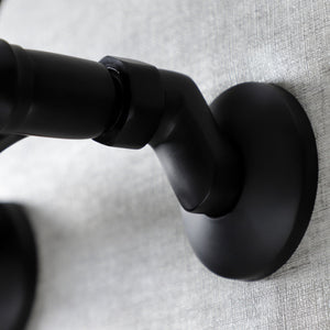 Kingston KS516MB Two-Handle 2-Hole Wall Mount Bathroom Faucet, Matte Black