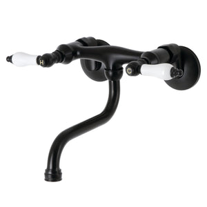 Kingston KS516MB Two-Handle 2-Hole Wall Mount Bathroom Faucet, Matte Black