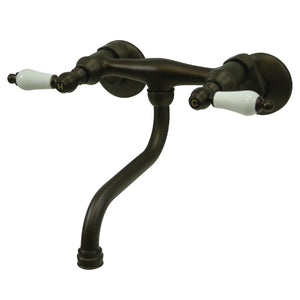 Kingston KS516ORB Two-Handle 2-Hole Wall Mount Bathroom Faucet, Oil Rubbed Bronze