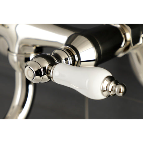 Kingston KS516PN Two-Handle 2-Hole Wall Mount Bathroom Faucet, Polished Nickel