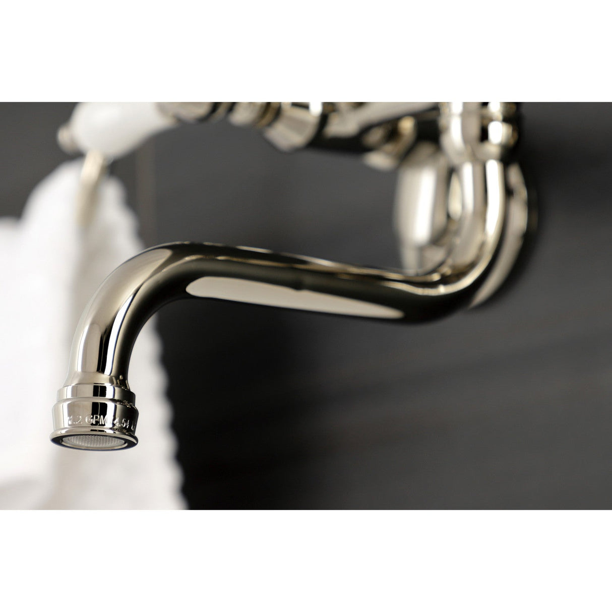 Kingston KS516PN Two-Handle 2-Hole Wall Mount Bathroom Faucet, Polished Nickel