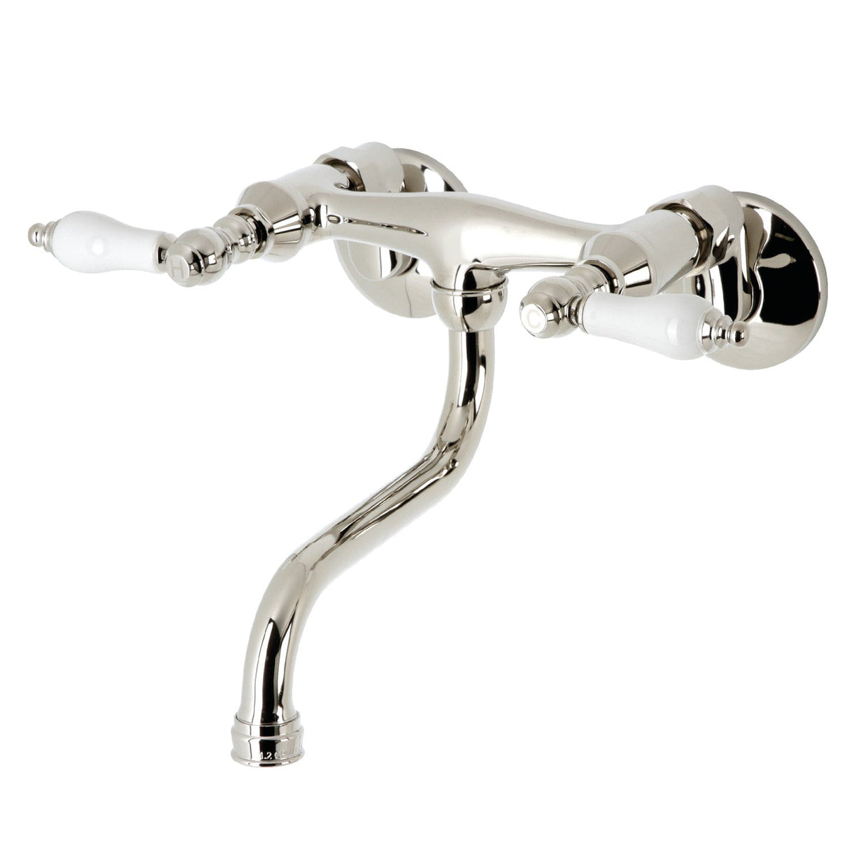 Kingston KS516PN Two-Handle 2-Hole Wall Mount Bathroom Faucet, Polished Nickel