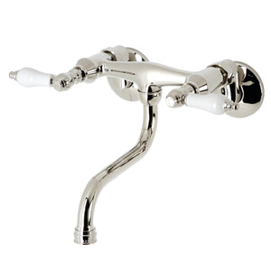 Kingston KS516PN Two-Handle 2-Hole Wall Mount Bathroom Faucet, Polished Nickel