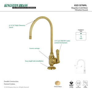 Magellan KS5197NML Single-Handle 1-Hole Deck Mount Water Filtration Faucet, Brushed Brass