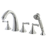 Royale KS53615FL Three-Handle 5-Hole Deck Mount Roman Tub Faucet with Hand Shower, Polished Chrome