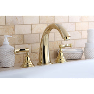 Royale KS5362FL Two-Handle 3-Hole Deck Mount Roman Tub Faucet, Polished Brass