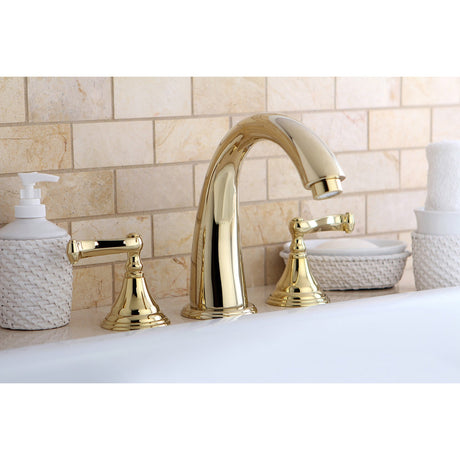 Royale KS5362FL Two-Handle 3-Hole Deck Mount Roman Tub Faucet, Polished Brass