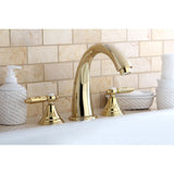 Georgian KS5362GL Two-Handle 3-Hole Deck Mount Roman Tub Faucet, Polished Brass