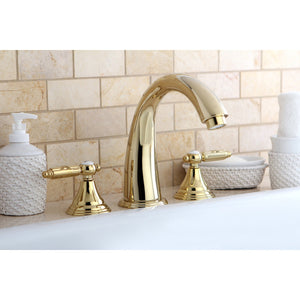 Georgian KS5362GL Two-Handle 3-Hole Deck Mount Roman Tub Faucet, Polished Brass