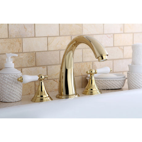 Vintage KS5362PL Two-Handle 3-Hole Deck Mount Roman Tub Faucet, Polished Brass