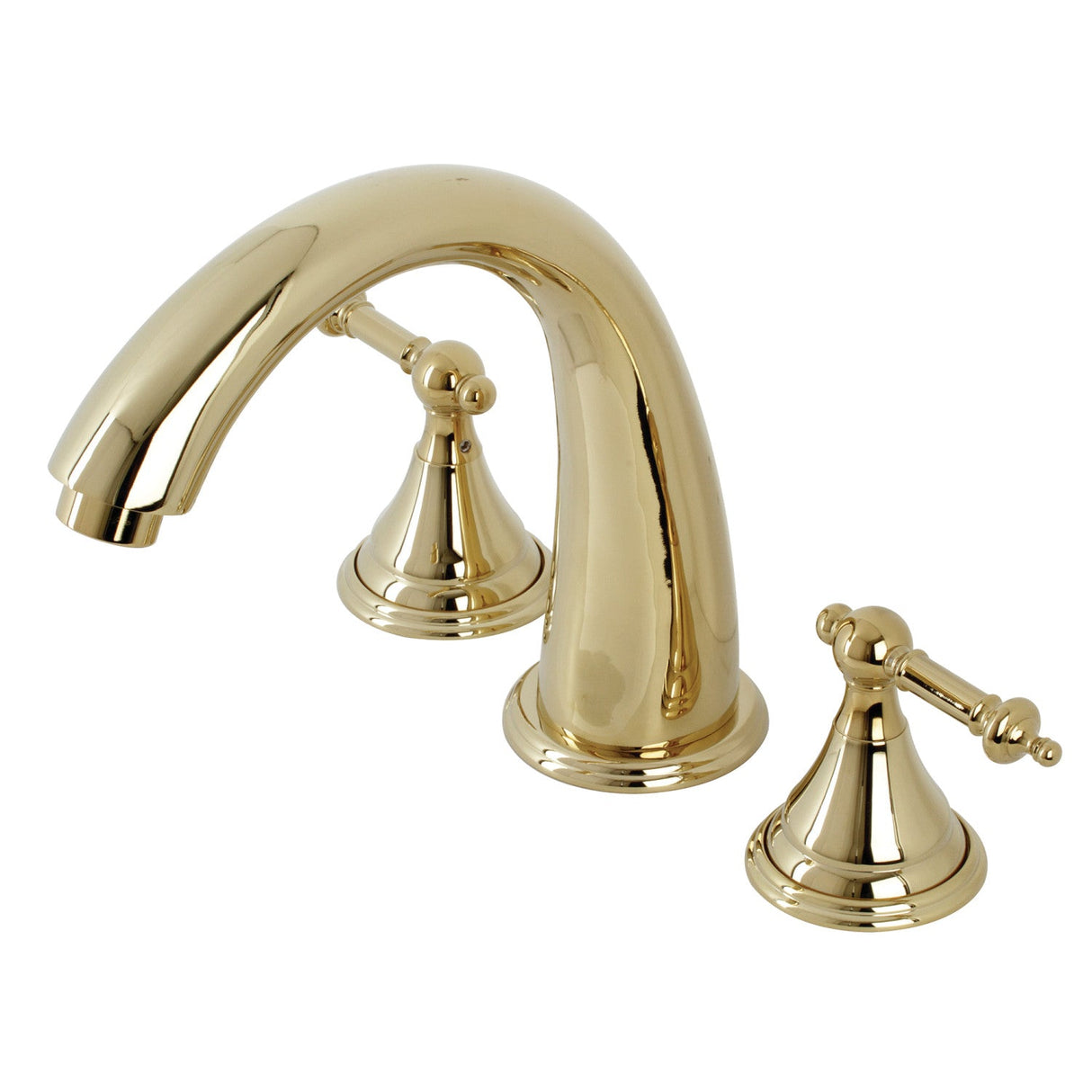 Royale KS5362TL Two-Handle 3-Hole Deck Mount Roman Tub Faucet, Polished Brass