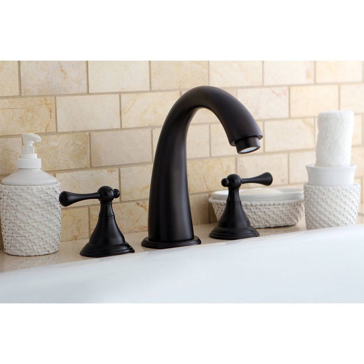 Vintage KS5365BL Two-Handle 3-Hole Deck Mount Roman Tub Faucet, Oil Rubbed Bronze