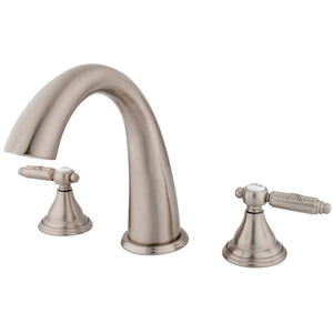 Georgian KS5368GL Two-Handle 3-Hole Deck Mount Roman Tub Faucet, Brushed Nickel