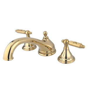 Georgian KS5532GL Two-Handle 3-Hole Deck Mount Roman Tub Faucet, Polished Brass