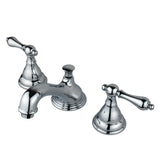 KS5561AL Two-Handle 3-Hole Deck Mount Widespread Bathroom Faucet with Brass Pop-Up, Polished Chrome