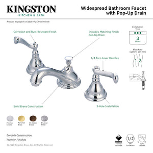 Royale KS5561FL Two-Handle 3-Hole Deck Mount Widespread Bathroom Faucet with Brass Pop-Up, Polished Chrome