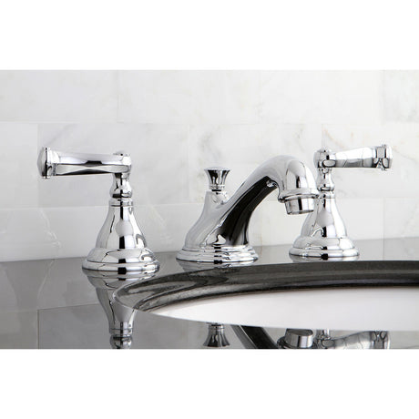 Royale KS5561FL Two-Handle 3-Hole Deck Mount Widespread Bathroom Faucet with Brass Pop-Up, Polished Chrome