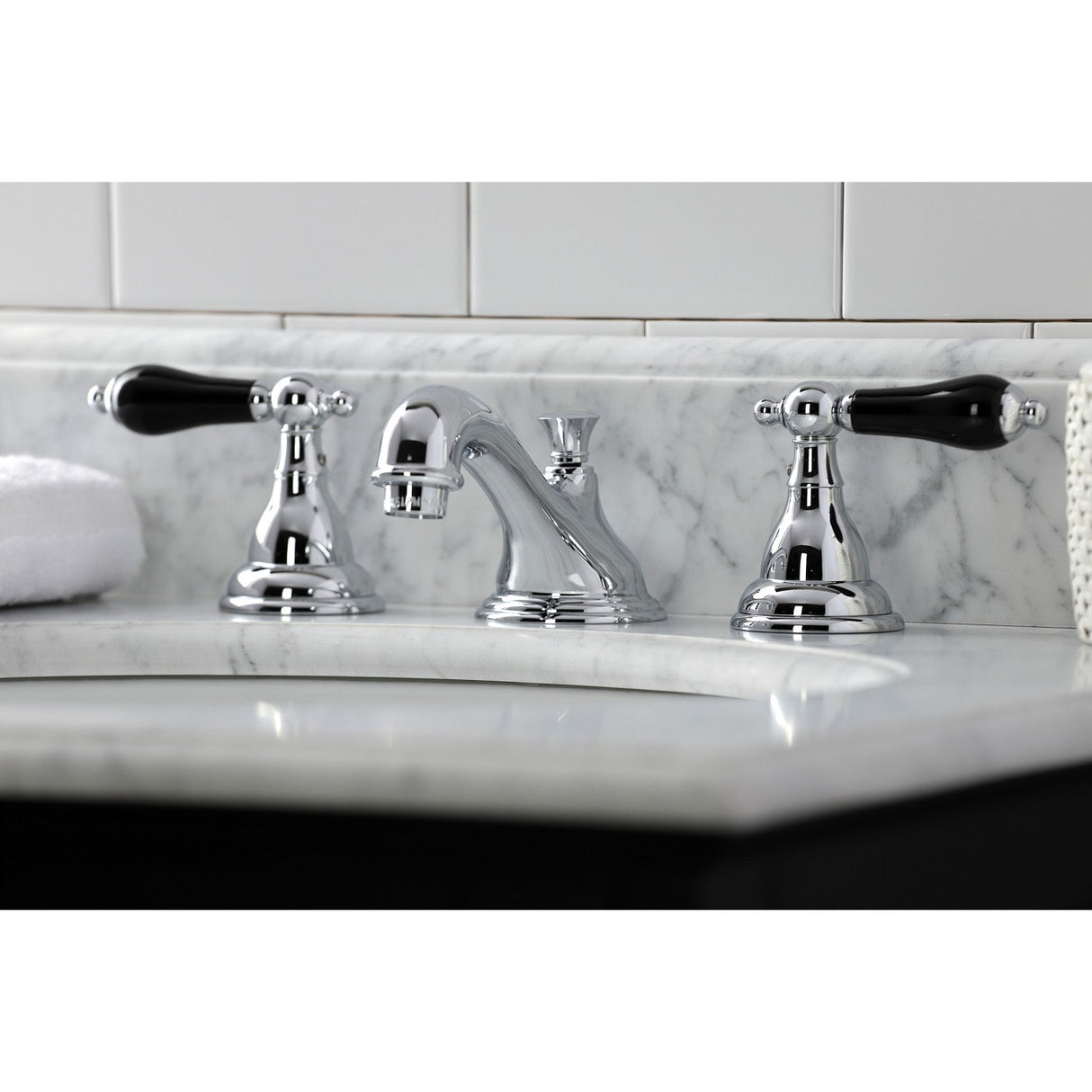 Duchess KS5561PKL Two-Handle Deck Mount Widespread Bathroom Faucet with Brass Pop-Up, Polished Chrome