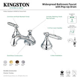 Georgian KS5562GL Two-Handle 3-Hole Deck Mount Widespread Bathroom Faucet with Brass Pop-Up, Polished Brass