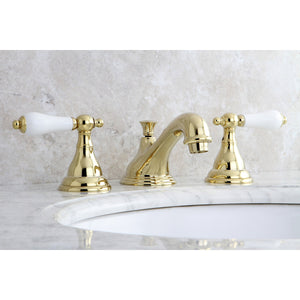 Royale KS5562PL Two-Handle 3-Hole Deck Mount Widespread Bathroom Faucet with Brass Pop-Up, Polished Brass