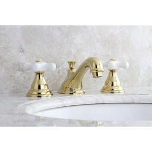 Royale KS5562PX Two-Handle 3-Hole Deck Mount Widespread Bathroom Faucet with Brass Pop-Up, Polished Brass