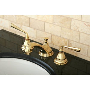 Silver Sage KS5562ZL Two-Handle 3-Hole Deck Mount Widespread Bathroom Faucet with Brass Pop-Up, Polished Brass