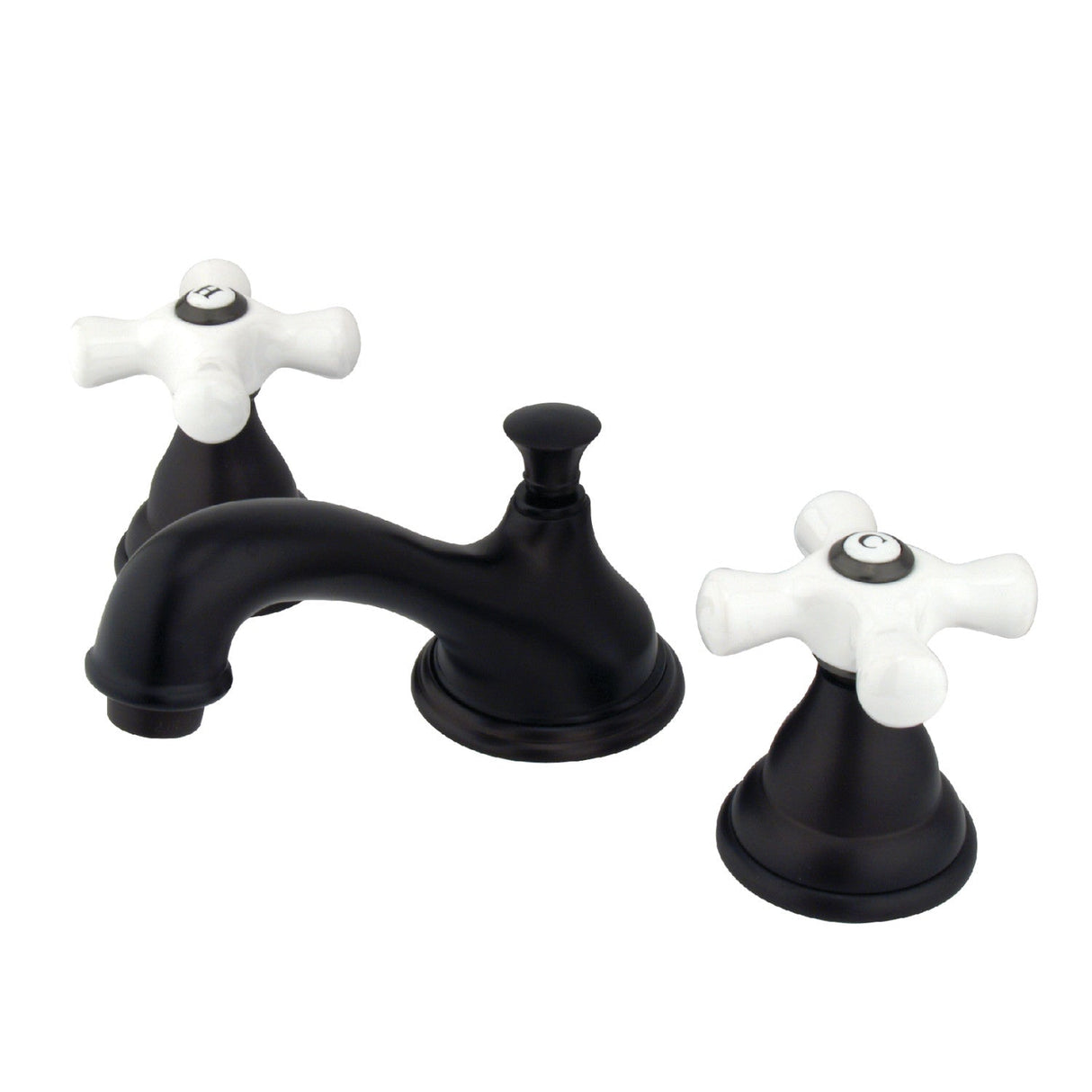 Royale KS5565PX Two-Handle 3-Hole Deck Mount Widespread Bathroom Faucet with Brass Pop-Up, Oil Rubbed Bronze