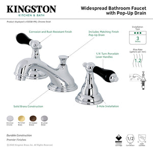 Duchess KS5568PKL Two-Handle Deck Mount Widespread Bathroom Faucet with Brass Pop-Up, Brushed Nickel
