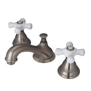 Royale KS5568PX Two-Handle 3-Hole Deck Mount Widespread Bathroom Faucet with Brass Pop-Up, Brushed Nickel