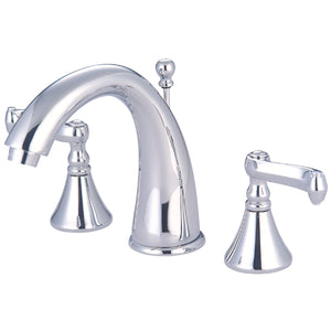 Royale KS5971FL Two-Handle 3-Hole Deck Mount Widespread Bathroom Faucet with Brass Pop-Up, Polished Chrome