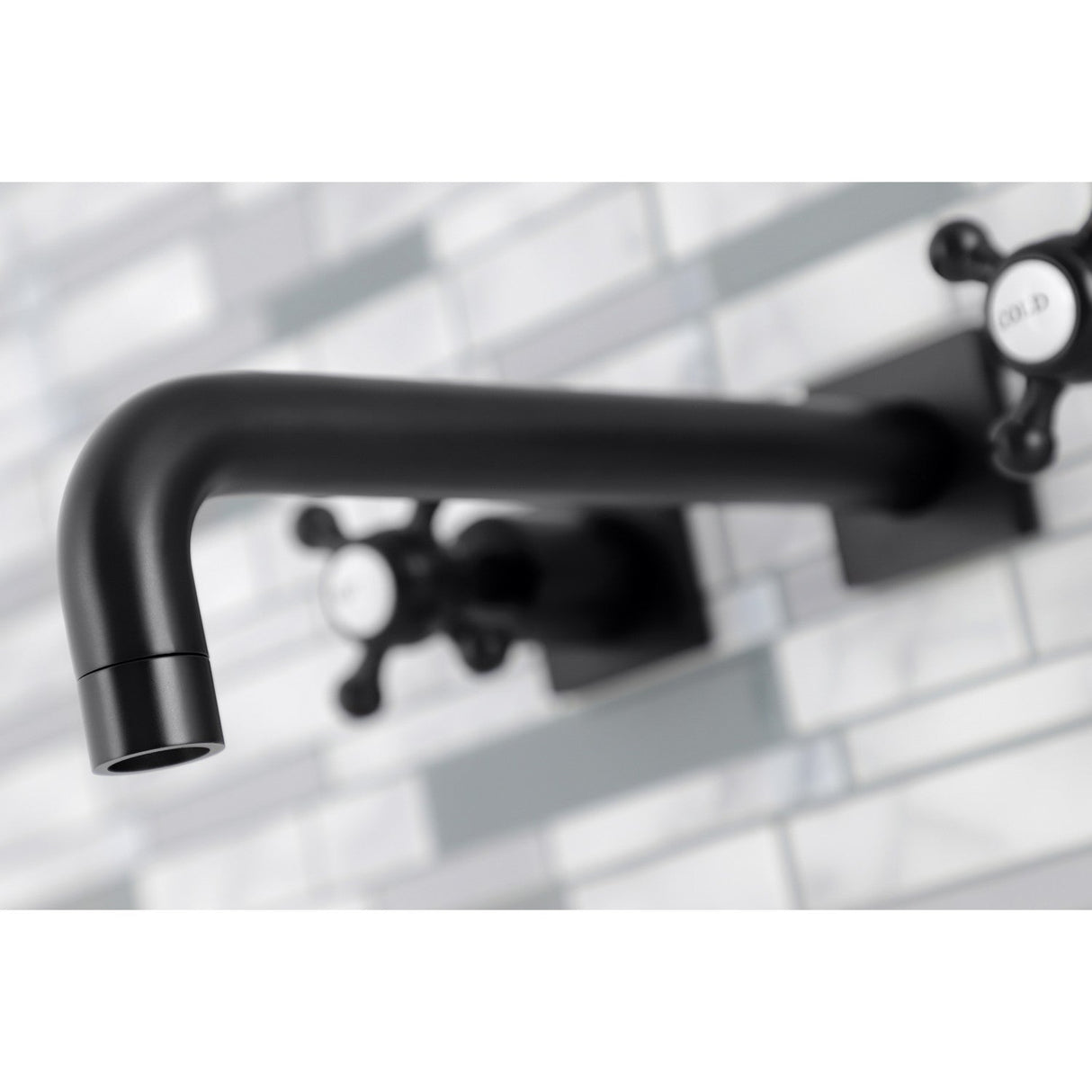 Metropolitan KS6020BX Two-Handle 3-Hole Wall Mount Roman Tub Faucet, Matte Black