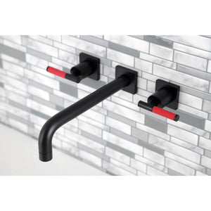 Kaiser KS6020CKL Two-Handle 3-Hole Wall Mount Roman Tub Faucet, Matte Black