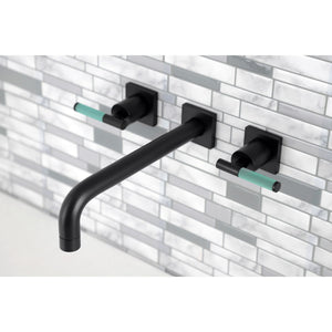 Kaiser KS6020CKL Two-Handle 3-Hole Wall Mount Roman Tub Faucet, Matte Black