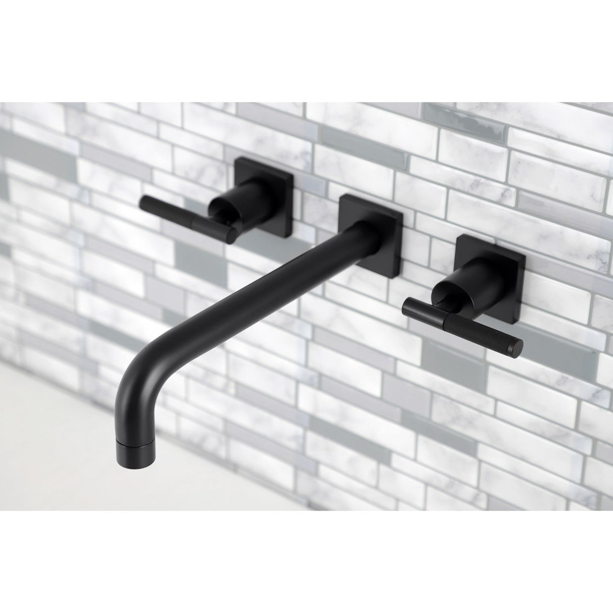 Kaiser KS6020CKL Two-Handle 3-Hole Wall Mount Roman Tub Faucet, Matte Black