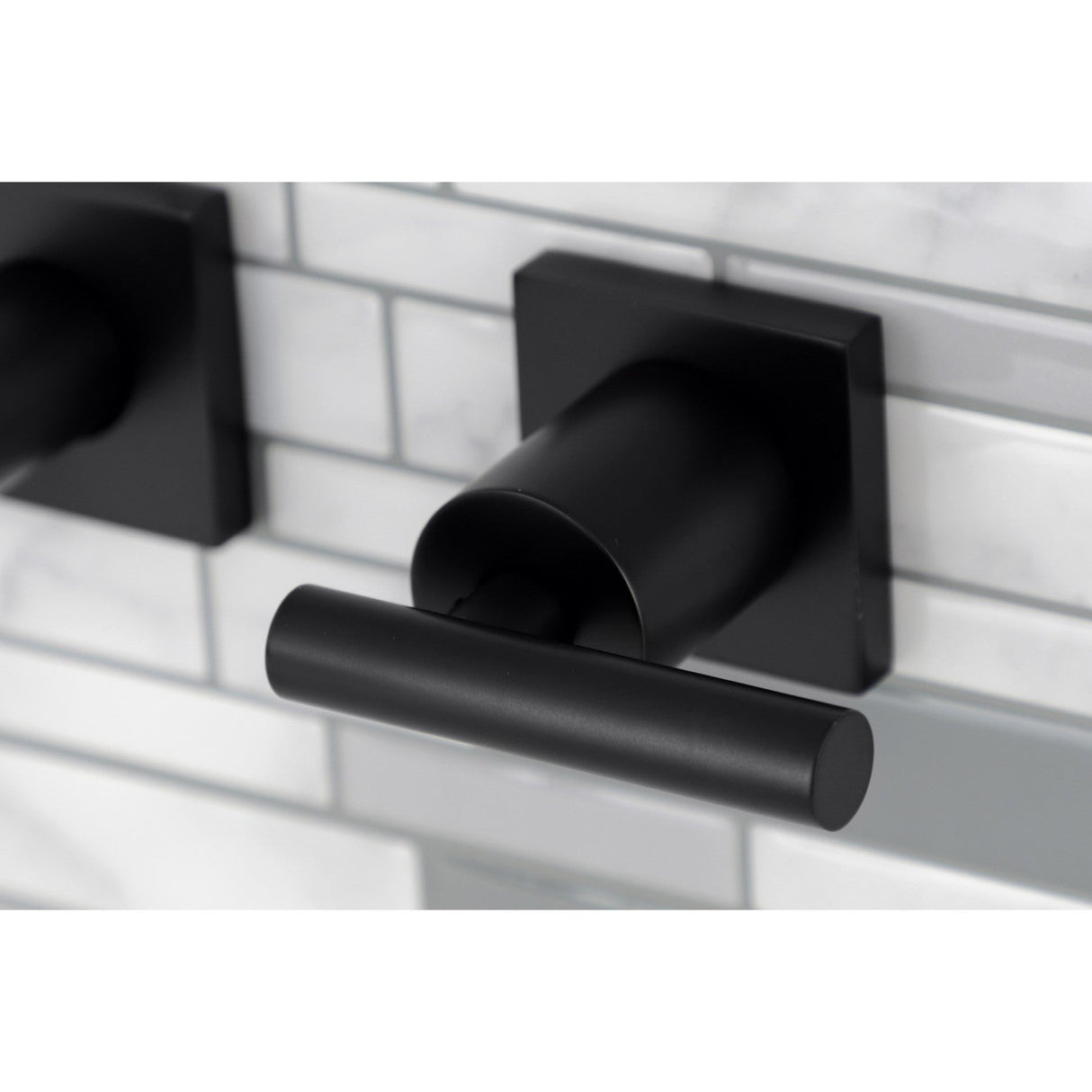 Manhattan KS6020CML Two-Handle 3-Hole Wall Mount Roman Tub Faucet, Matte Black