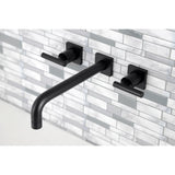Manhattan KS6020CML Two-Handle 3-Hole Wall Mount Roman Tub Faucet, Matte Black