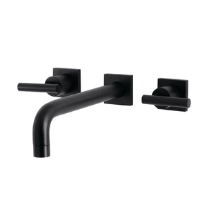 Manhattan KS6020CML Two-Handle 3-Hole Wall Mount Roman Tub Faucet, Matte Black