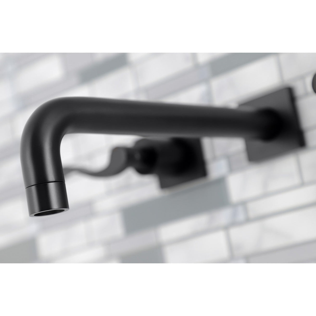 NuWave KS6020DFL Two-Handle 3-Hole Wall Mount Roman Tub Faucet, Matte Black
