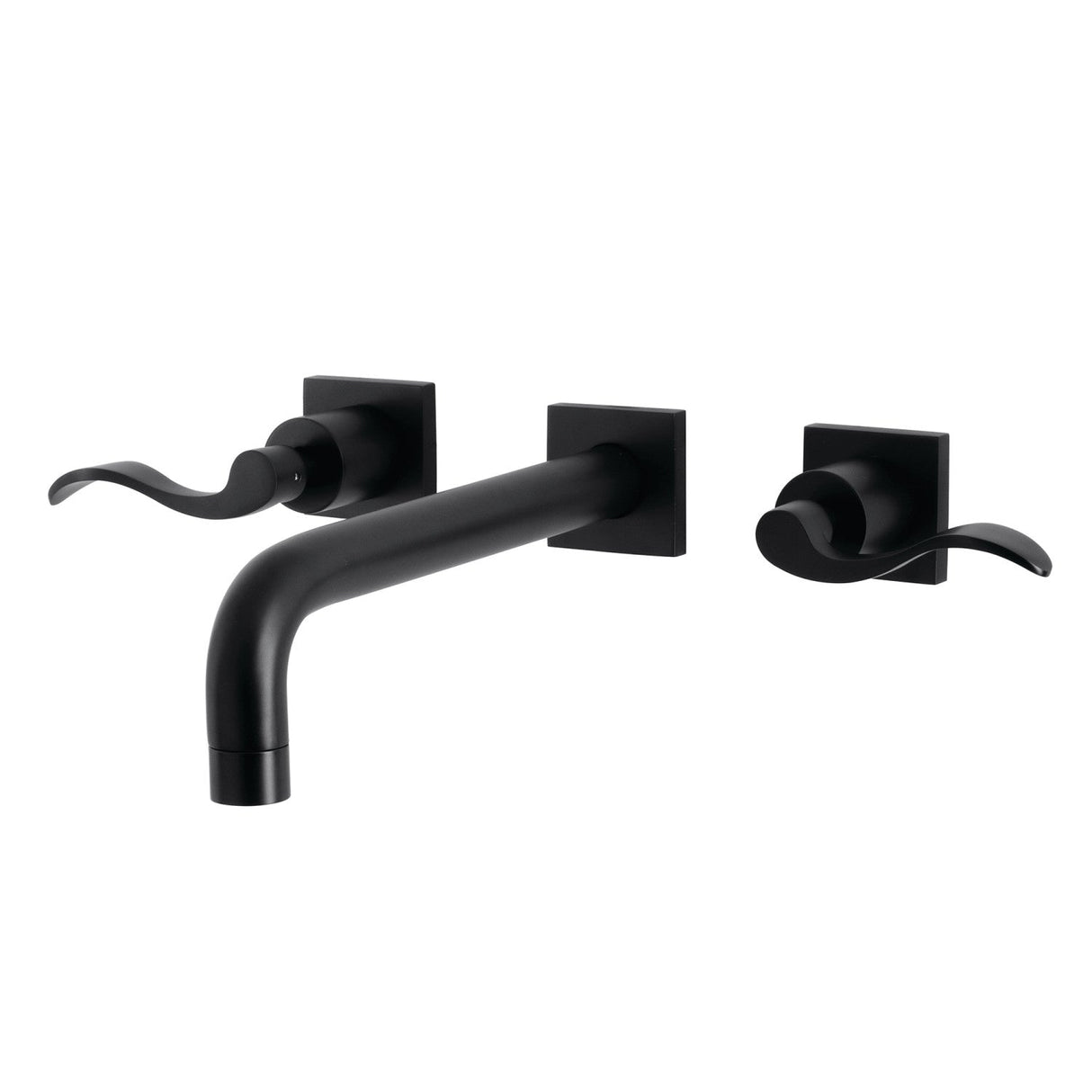 NuWave KS6020DFL Two-Handle 3-Hole Wall Mount Roman Tub Faucet, Matte Black