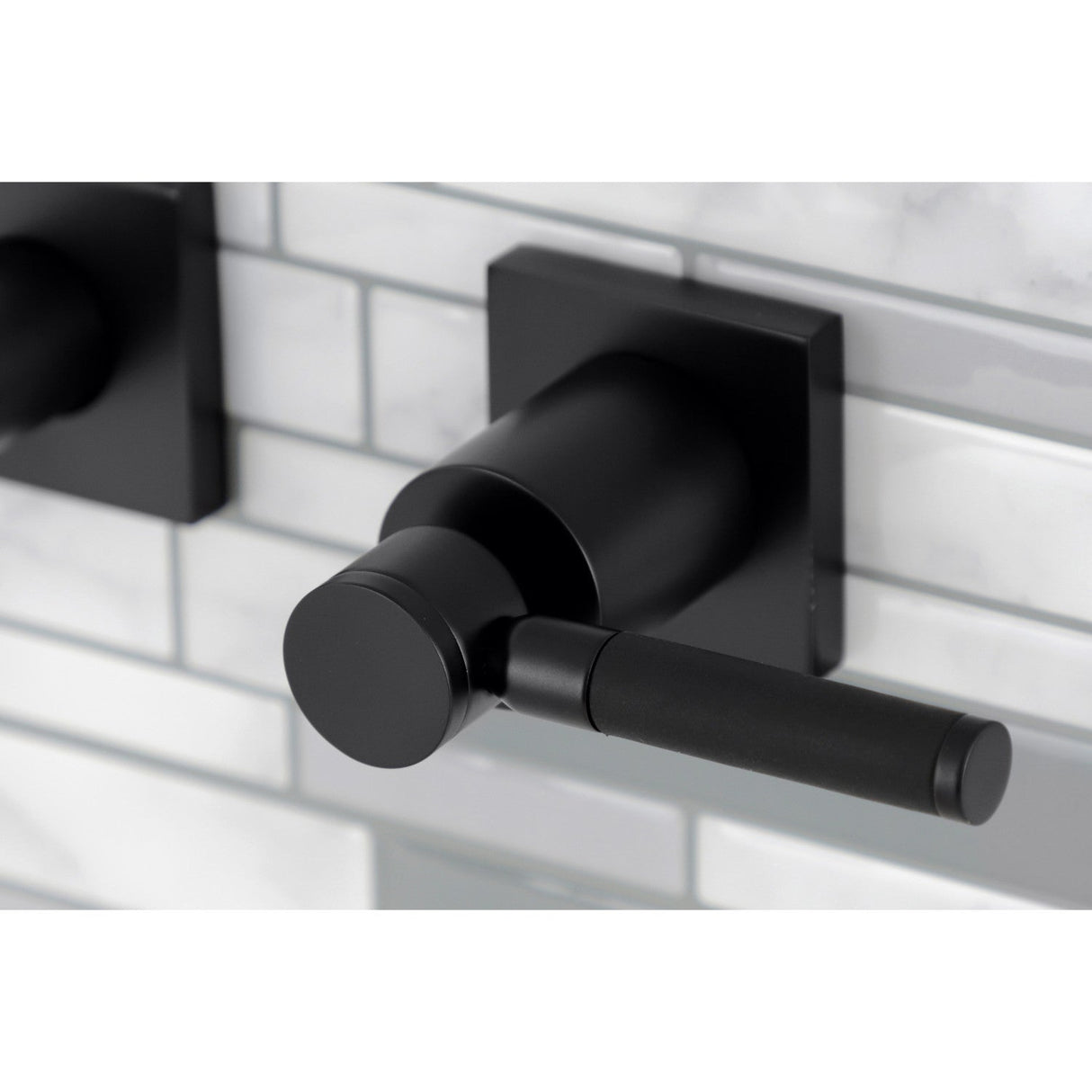 Kaiser KS6020DKL Two-Handle 3-Hole Wall Mount Roman Tub Faucet, Matte Black