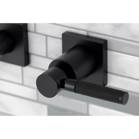 Kaiser KS6020DKL Two-Handle 3-Hole Wall Mount Roman Tub Faucet, Matte Black