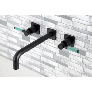 Kaiser KS6020DKL Two-Handle 3-Hole Wall Mount Roman Tub Faucet, Matte Black