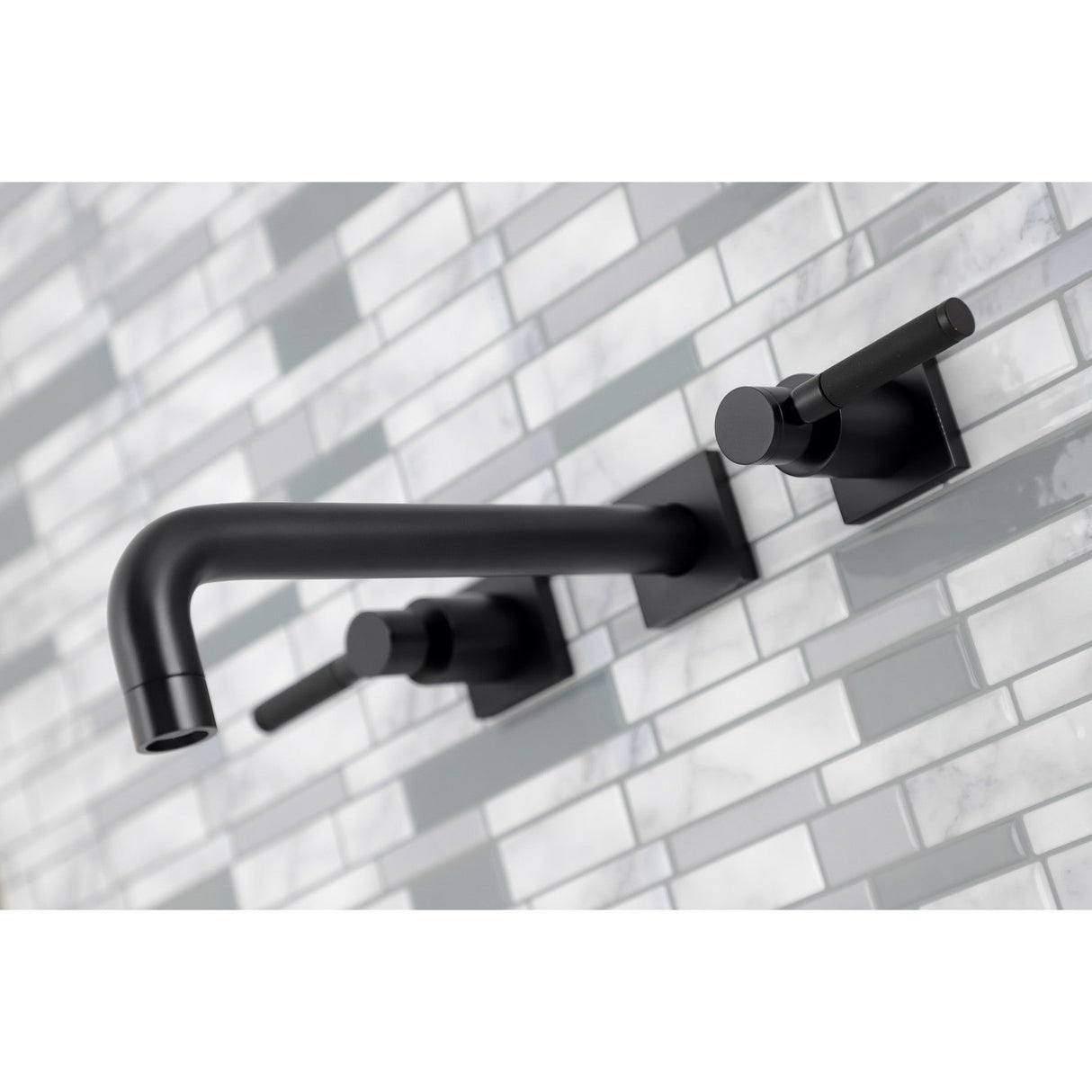 Kaiser KS6020DKL Two-Handle 3-Hole Wall Mount Roman Tub Faucet, Matte Black