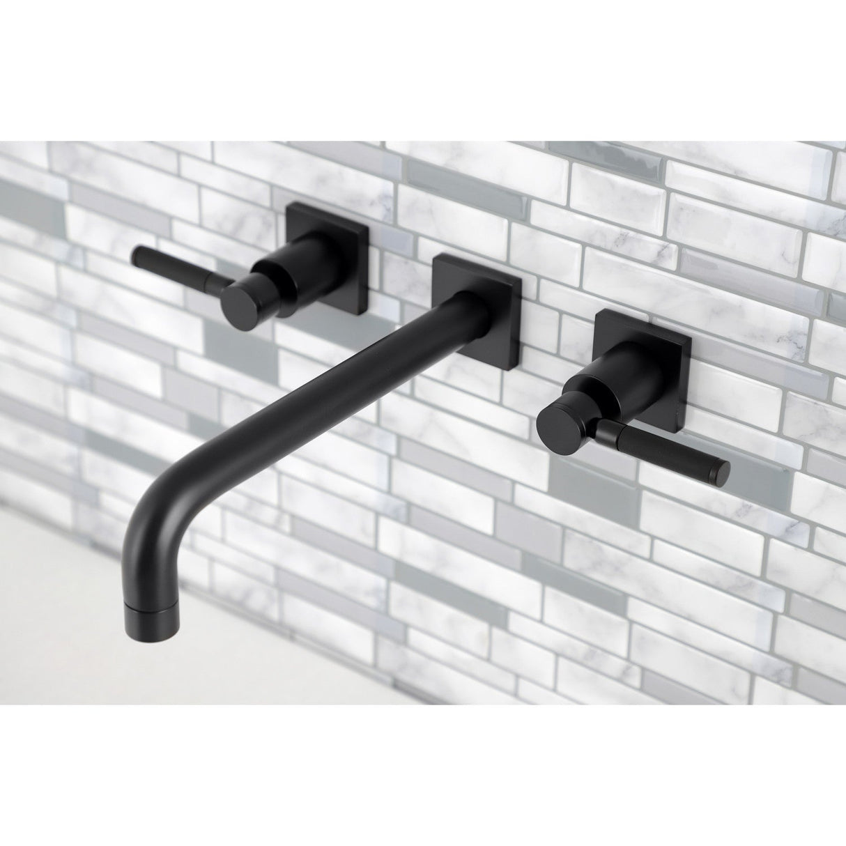 Kaiser KS6020DKL Two-Handle 3-Hole Wall Mount Roman Tub Faucet, Matte Black