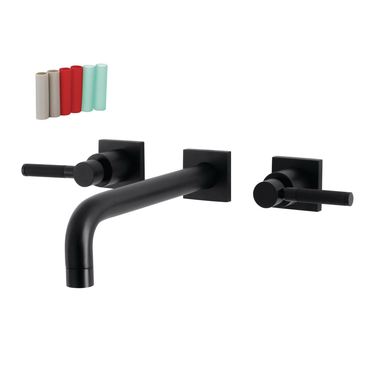 Kaiser KS6020DKL Two-Handle 3-Hole Wall Mount Roman Tub Faucet, Matte Black
