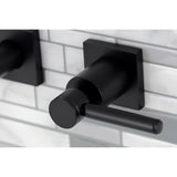 Concord KS6020DL Two-Handle 3-Hole Wall Mount Roman Tub Faucet, Matte Black