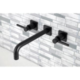 Concord KS6020DL Two-Handle 3-Hole Wall Mount Roman Tub Faucet, Matte Black