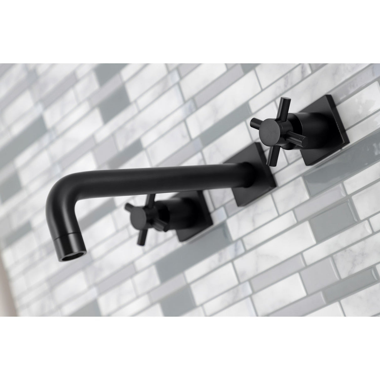 Concord KS6020DX Two-Handle 3-Hole Wall Mount Roman Tub Faucet, Matte Black